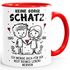 Tasse Geschenk Liebe Lustig Keine Sorge Schatz Strichmännchen Paar mit Namen Jahrestag Valentinstag SpecialMe®preview