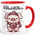 Tasse Glühwein Motiv Glüh-Schweinchen Wortspiel Emaillebecher lustig kleines Geschenk Weihnachten MoonWorks®preview