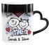 Tasse Herz-Henkel Farbwechsel personalisiert verliebte Strichmännchem Spruch Ich Deins Du Meins Wunschnamen Geschenk Liebe  SpecialMe®preview