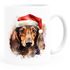 Tasse Hunde-Motiv Weihnachten Weihnachtsmütze lustig Hunderassen Geschenk Hundebesitzer Aquarell SpecialMe®preview