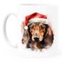 Tasse Hunde-Motiv Weihnachten Weihnachtsmütze lustig Hunderassen Geschenk Hundebesitzer Aquarell SpecialMe®preview