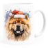 Tasse Hunde-Motiv Weihnachten Weihnachtsmütze lustig Hunderassen Geschenk Hundebesitzer Aquarell SpecialMe®preview