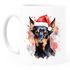 Tasse Hunde-Motiv Weihnachten Weihnachtsmütze lustig Hunderassen Geschenk Hundebesitzer Aquarell SpecialMe®preview