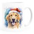 Tasse Hunde-Motiv Weihnachten Weihnachtsmütze lustig Hunderassen Geschenk Hundebesitzer Aquarell SpecialMe®preview