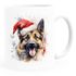 Tasse Hunde-Motiv Weihnachten Weihnachtsmütze lustig Hunderassen Geschenk Hundebesitzer Aquarell SpecialMe®preview