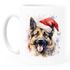 Tasse Hunde-Motiv Weihnachten Weihnachtsmütze lustig Hunderassen Geschenk Hundebesitzer Aquarell SpecialMe®preview