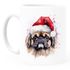 Tasse Hunde-Motiv Weihnachten Weihnachtsmütze lustig Hunderassen Geschenk Hundebesitzer Aquarell SpecialMe®preview