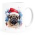 Tasse Hunde-Motiv Weihnachten Weihnachtsmütze lustig Hunderassen Geschenk Hundebesitzer Aquarell SpecialMe®preview