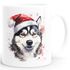 Tasse Hunde-Motiv Weihnachten Weihnachtsmütze lustig Hunderassen Geschenk Hundebesitzer Aquarell SpecialMe®preview