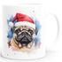 Tasse Hunde-Motiv Weihnachten Weihnachtsmütze lustig Hunderassen Geschenk Hundebesitzer Aquarell SpecialMe®preview