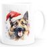 Tasse Hunde-Motiv Weihnachten Weihnachtsmütze lustig Hunderassen Geschenk Hundebesitzer Aquarell SpecialMe®preview
