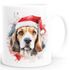 Tasse Hunde-Motiv Weihnachten Weihnachtsmütze lustig Hunderassen Geschenk Hundebesitzer Aquarell SpecialMe®preview