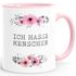 Tasse Ich hasse Menschen Ich hasse Menschen Blumige Blumen personalisierbar Grüße Kaffeetasse Teetasse Keramiktasse MoonWorks®preview