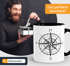 Tasse Kaffeetasse Kompass Windrose Abenteurer Campingbecher Teetasse Keramiktasse MoonWorks®preview