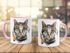 Tasse Katze mit Federn Kaffeetasse mit farbigem Henkel und Innenfarbe Autiga®preview