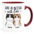 Tasse Katze personalisiert (1-3) mit Namen Geschenk Katzenbesitzer Katzenmama Katzenpapa Katzenmotiv SpecialMe®preview