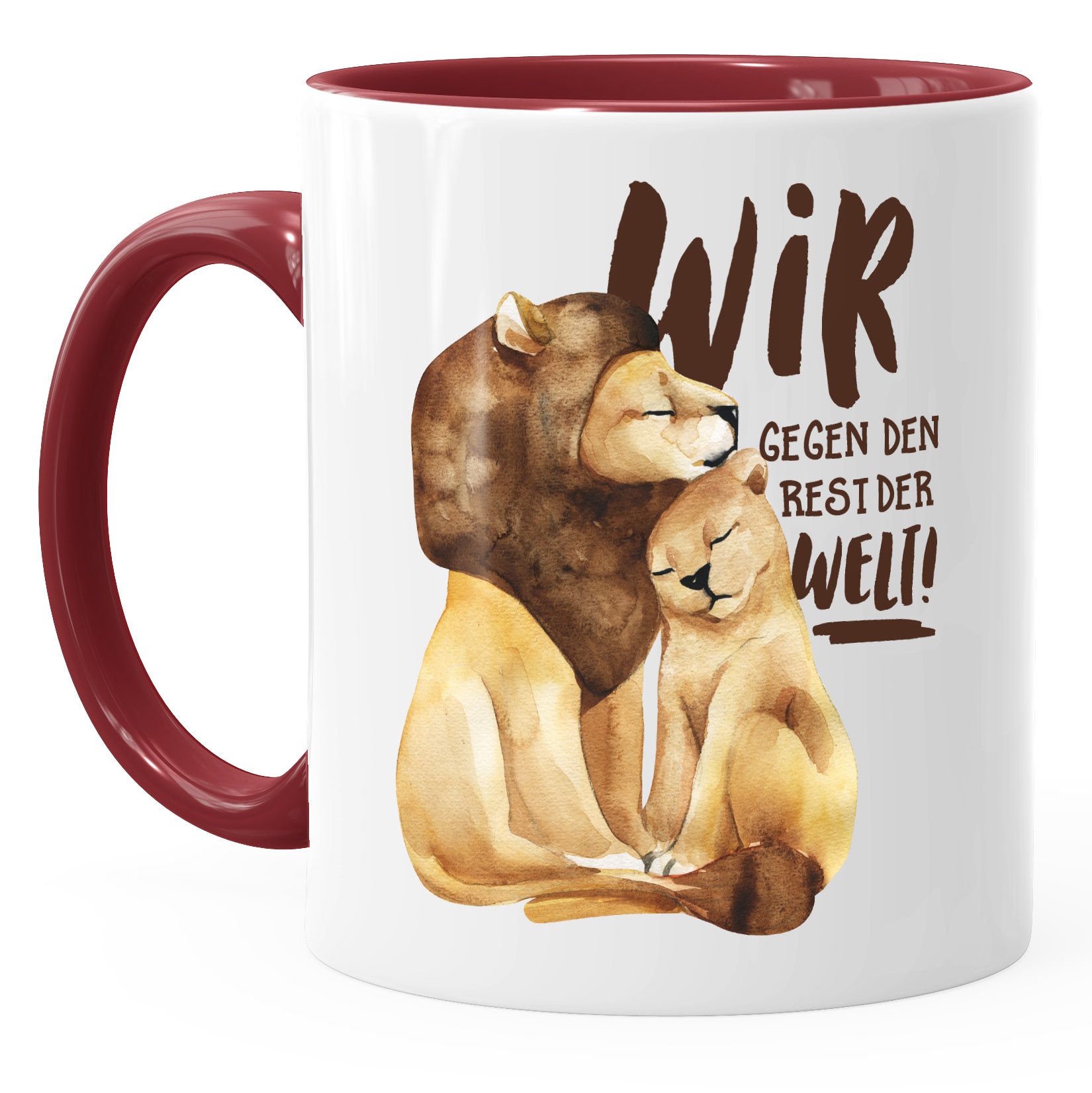 Tasse Liebe Geschenk Wir gegen den Rest der Welt Spruch Löwe Paar