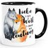 Tasse Liebe ist nur ein Wort Fuchs Geschenk Liebe Spruch Tasse Liebessprüche Kaffee-Tasse für Verliebte MoonWorks®preview
