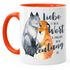 Tasse Liebe ist nur ein Wort Fuchs Geschenk Liebe Spruch Tasse Liebessprüche Kaffee-Tasse für Verliebte MoonWorks®preview