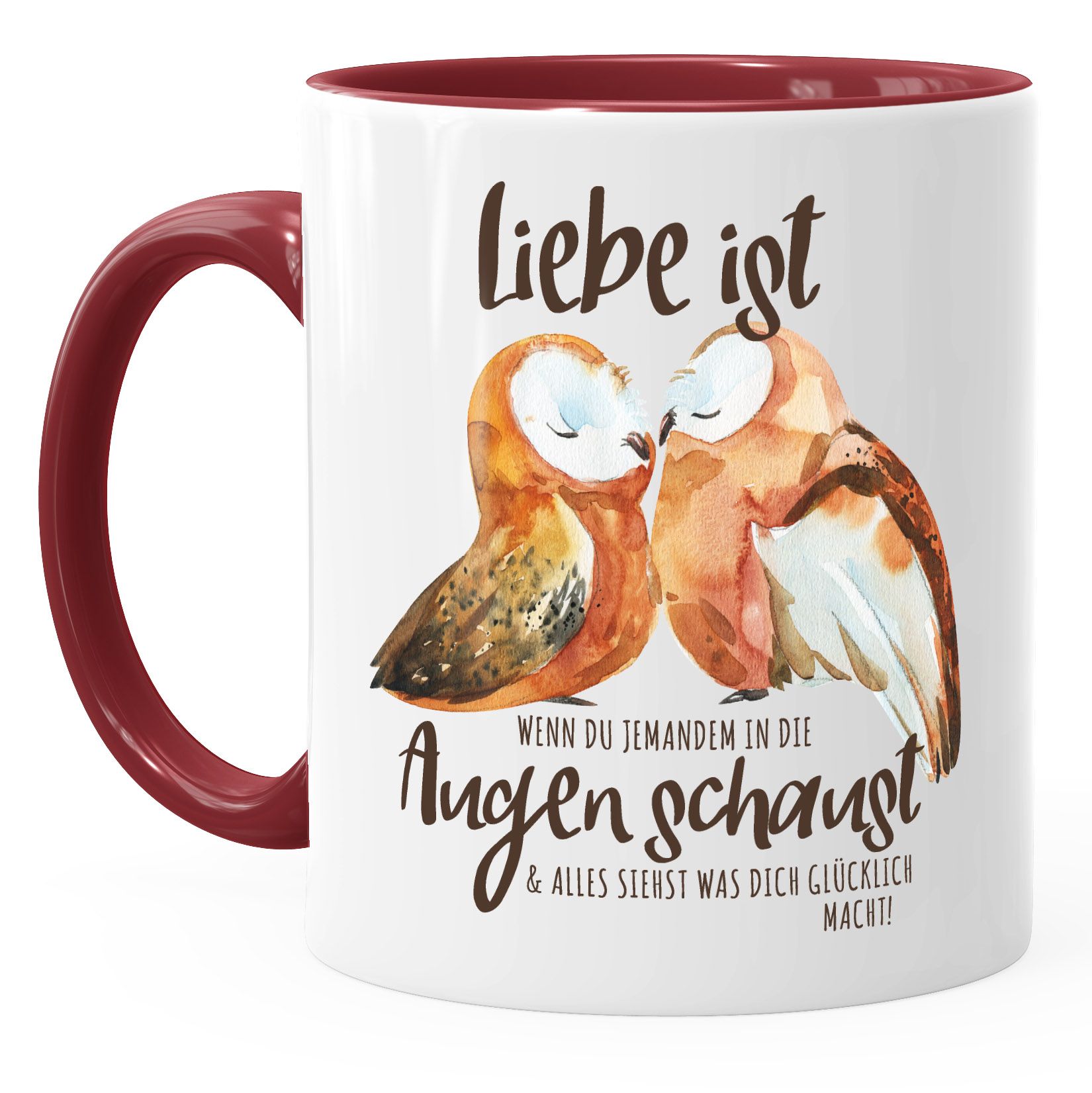 Tasse Liebe ist wenn du jemanden in die Augen schaust Eule Liebe