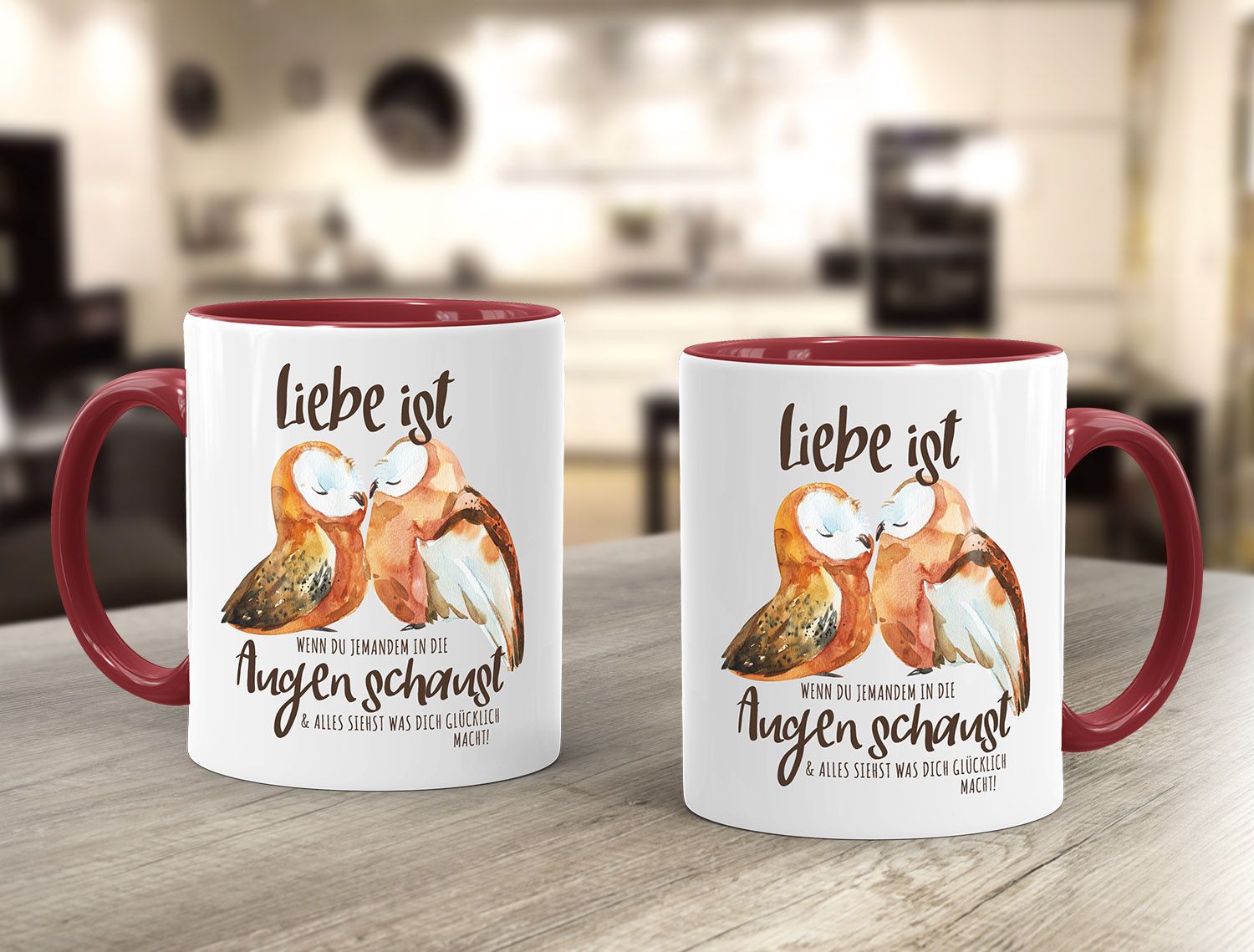 Tasse Liebe ist wenn du jemanden in die Augen schaust Eule Liebe