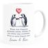 Tasse Liebe Liebeserklärung Heiratsantrag Pinguin Paar Spruch personalisiert Namen Ein Leben lang SpecialMe®preview