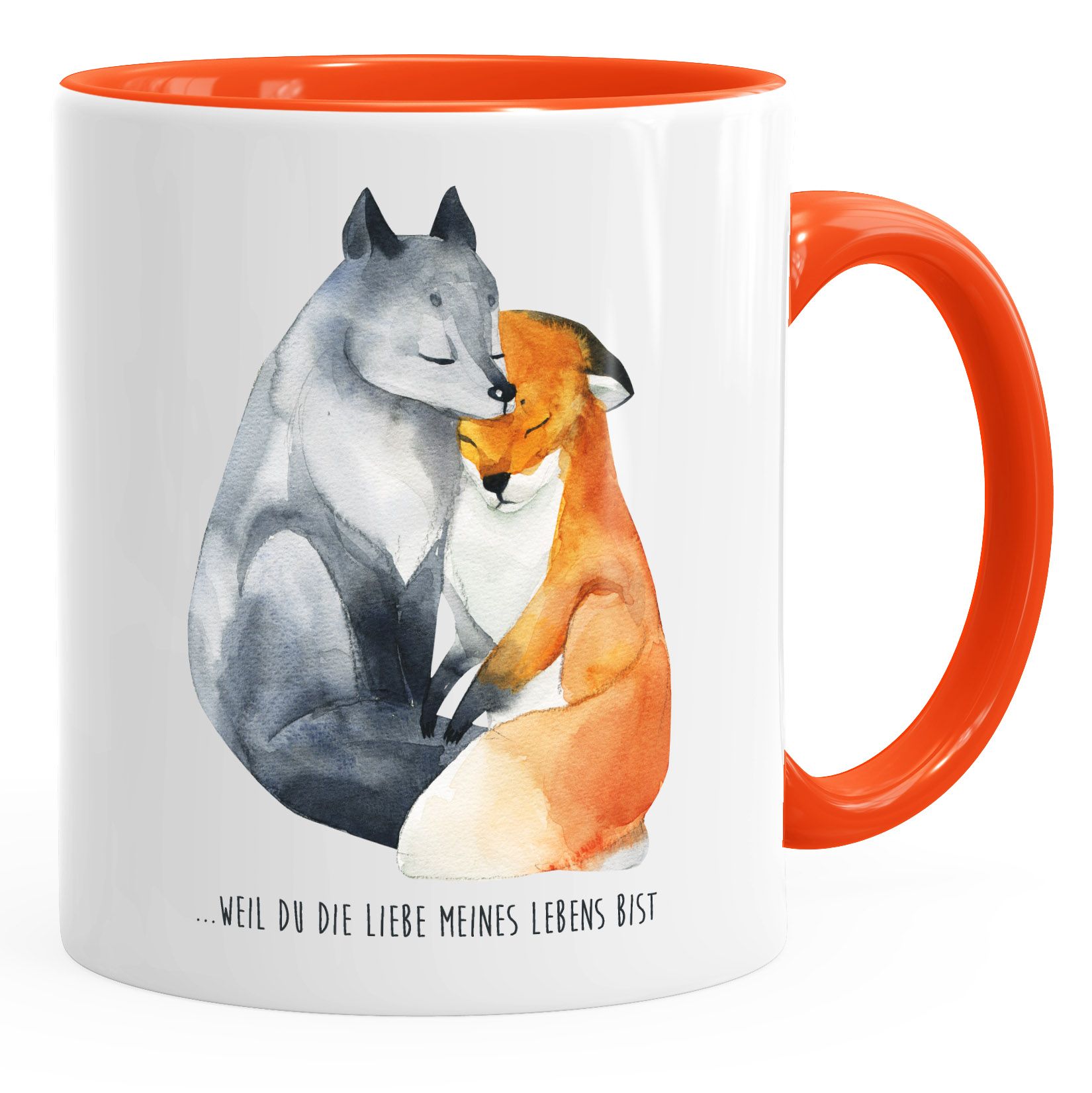 Tasse Liebe meines Lebens Fuchs Geschenk Liebe Spruch MoonWorks® Akowi