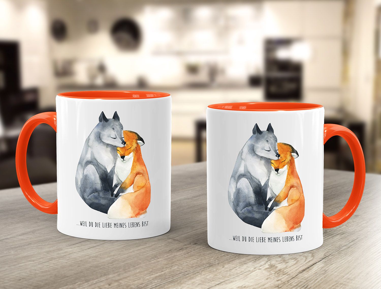 Tasse Liebe meines Lebens Fuchs Geschenk Liebe Spruch MoonWorks® Akowi