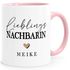 Tasse Lieblingsnachbar Lieblingsnachbarin Geschenkidee personalisiert mit Name Herz Wunschname SpecialMe®preview