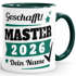 Tasse Master Abschluss mit Name und Jahr 2026 anpassbar Geschenk Masterabschluss Masterarbeit Studium bestandene Prüfung SpecialMe®preview