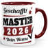 Tasse Master Abschluss mit Name und Jahr 2026 anpassbar Geschenk Masterabschluss Masterarbeit Studium bestandene Prüfung SpecialMe®preview