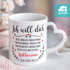 Tasse mit Herz-Henkel  Ich will dich heute, morgen .... Ich liebe dich Geschenkidee Liebe Freund/Freundin/Partner SpecialMe®preview