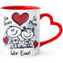 Tasse mit Herz-Henkel Liebe verliebte Strichmännchem Spruch Ich Deins Du Meins Herz Geschenk Valentinstag Jahrestag SpecialMe®preview