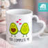 Tasse mit Herz-Henkel Liebes-Spruch You complete me Avocado Motiv Geschenkidee Valentinstag Freund/Freundin Partner/in SpecialMe®preview