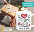 Tasse mit Herz-Henkel personalisiert verliebte Strichmännchem Spruch Ich Deins Du Meins Wunschnamen Geschenk Liebe SpecialMe®preview