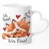 Tasse mit Herz-Henkel Spruch Ich Deins Du Meins Wir Eins Geschenk Liebe Valentinstag Jahrestag Fuchs SpecialMe®preview