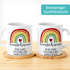 Tasse mit Herzhenkel Regenbogen personalisiert mit Name und Wunschtext dein eigener Text personalisierbare Geschenke SpecialMe®preview