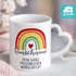 Tasse mit Herzhenkel Regenbogen personalisiert mit Name und Wunschtext dein eigener Text personalisierbare Geschenke SpecialMe®preview