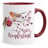 Tasse mit Innenfarbe Christmas Bird Winterwonderland glänzend Kaffeetasse Teetasse Keramiktasse Autiga®preview