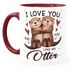 Tasse mit Spruch Ich liebe Dich mit Namen personalisiert Otter Pärchen Herz Liebes-Geschenk SpecialMe®preview