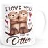 Tasse mit Spruch Ich liebe Dich mit Namen personalisiert Otter Pärchen Herz Liebes-Geschenk SpecialMe®preview