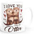 Tasse mit Spruch Ich liebe Dich mit Namen personalisiert Otter Pärchen Herz Liebes-Geschenk SpecialMe®preview