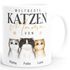 Tasse mit Spruch Weltbeste Katzenmama bis zu 3 Katzen mit Namen anpassbar Geschenk für Katzenmutti Muttertag SpecialMe®preview