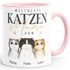 Tasse mit Spruch Weltbeste Katzenmama bis zu 3 Katzen mit Namen anpassbar Geschenk für Katzenmutti Muttertag SpecialMe®preview
