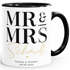 Tasse Mr und Mrs Hochzeit Hochzeitstag Jahrestag Geschenk für Brautpaar personalisiert Wunschnamen Paargeschenk SpecialMe®preview