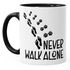 Tasse Never walk alone Hund Pfoten Hundepfoten Pfotenabdrücke Hundebesitzer Kaffeetasse Teetasse Keramiktasse MoonWorks®preview