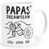 Tasse Papa Dreamteam mit Namen personalisierbar Hände-Motiv Geschenke für Väter zum Vatertag Geburtstag Weihnachten SpecialMe®preview