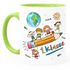 Tasse Schulkind Geschenk Einschulung 1. Klasse Strichmännchen lustig Kindertasse aus Keramik für Jungen Mädchen SpecialMe®preview