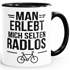 Tasse Spruch Spruch Fahrradfahrer Man erlebt mich selten radlos Statement Geschenkidee Bike-Freunde lustige Kaffeebecher MoonWorks®preview