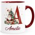 Tasse Weihnachten Buchstabe Initiale Weihnachtsmann personalisiert Name persönliches Geschenk SpecialMe®preview